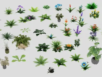 Low Poly Plants Pack  3D model