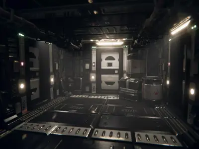 Modular Sci-Fi Corridor Pack Low-poly 3D model