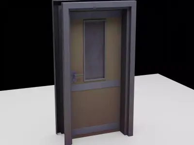 Low Poly Stylized Door  Game Ready Asset Low-poly 3D model