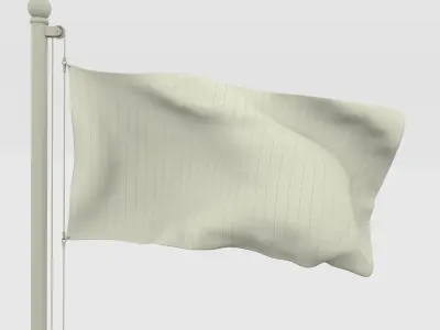 Animated Tunisia Flag Low-poly 3D model