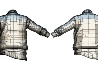 Cartoon High Poly Subdivision Pilot jacket Low-poly 3D model