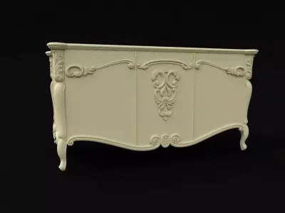 dressing table under the mirror 3D model