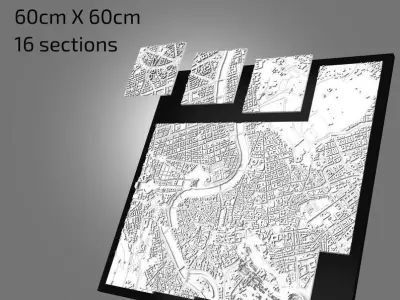 3D Rome Map City Art Landmark Model of Rome Skyline 3D print model