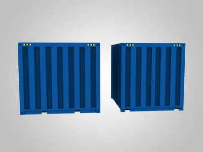 Voxel Shipping Container 10ft Low-poly 3D model