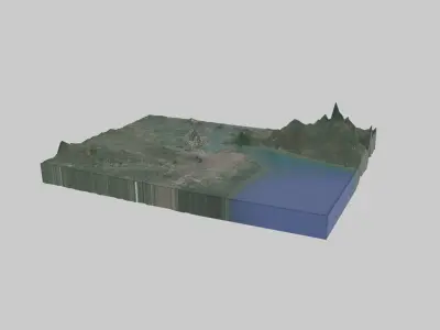 Surabaya City Low-poly 3D model