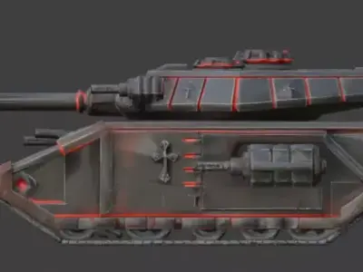 Gothic Occult Battle Tank 3D Model Low-poly 3D model