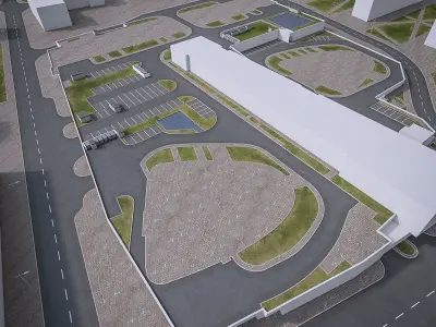 Urban Area Cityscape 07 Low-poly 3D model