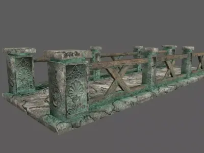 biridge 1 stone bridge Low-poly 3D model