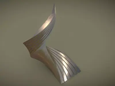 Twisted Layered Tower Bronze 3D model