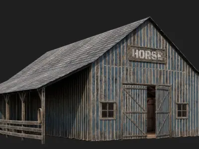 65-66-67-68 - Farm Buildings 4K PBR GameReady Low-poly 3D model