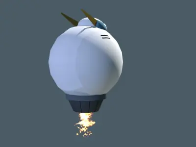 Melee enemy robot Low-poly 3D model