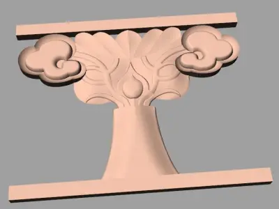 Door design 3D relief model STL format file for CNC carving E681 3D model