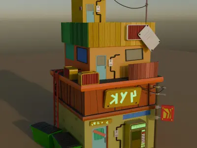 Low poly Store 01 Low-poly 3D model