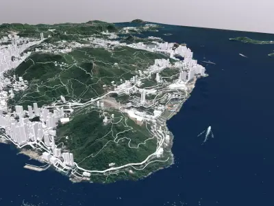 Cityscape Hong Kong China 3D model