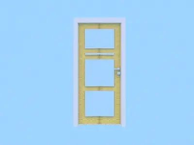 Modern door 3d model Free low-poly 3D model