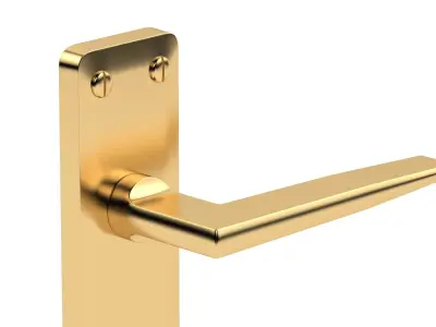 Kendal Door Handle Brass 3D model