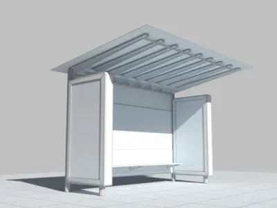 Bus stop 3D model 3D model