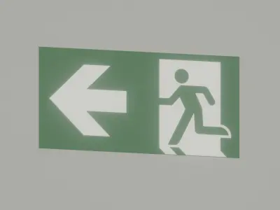 Exit Sign Low-poly 3D model