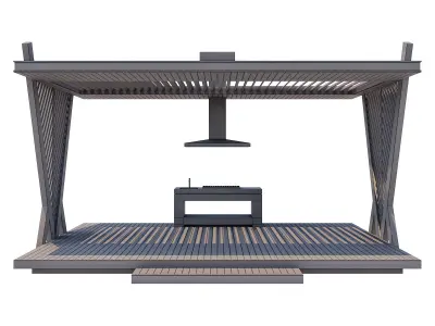 Pergola Barbecue 3 3D model