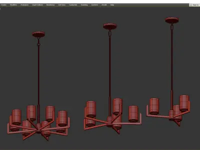 DART CHANDELIER Low-poly 3D model