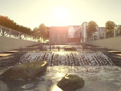 modern building of Art school   konzervatorium 3D model