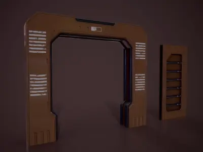 Sci Fi Door Low-poly 3D model