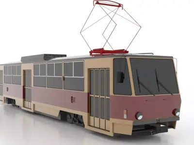 Tatra T6B5SU Low Low-poly 3D model