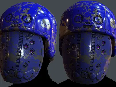 Gas mask helmet 3d model scifi Low-poly Low-poly 3D model Low-poly 3D model