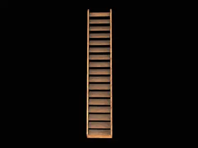 Ladder wooden Free low-poly 3D model