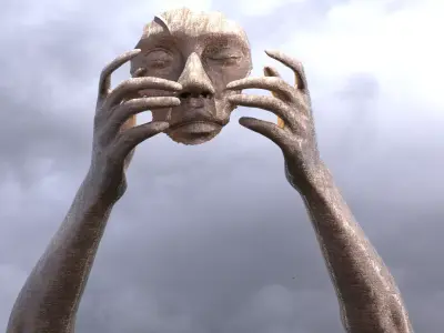 Garden Face sculpture 6 3D model