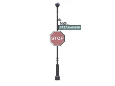 Street Sign 22 Low-poly 3D model