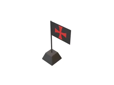 Crusades Knight Flag v1 001 Low-poly 3D model
