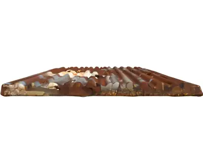 Rusty Corrugated Metal Sheet Damaged Low-poly 3D model