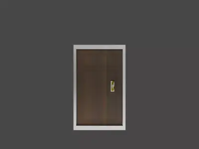 Wood Door with a Metal Frame Free low-poly 3D model