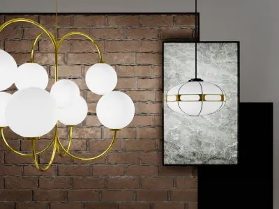 Lamp hanging light set 3D model