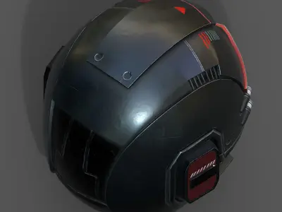 Helmet scifi fantasy space millitary cyborg armor develop  Low-poly 3D model