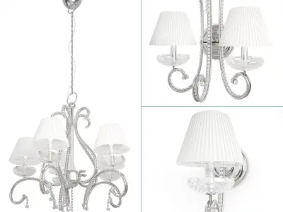 Baroque Crystal Lamps Collection 3D model