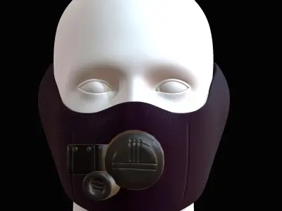 Gas mask helmet 3d model scifi Low-poly  Low-poly 3D model