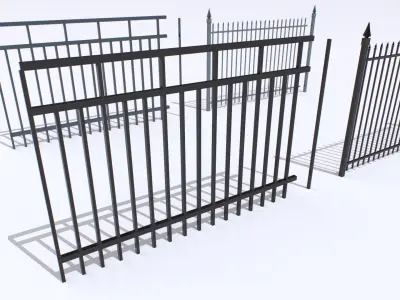 Metal Fences Pack 2 Low-poly 3D model