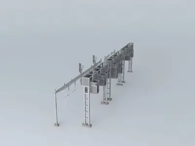 Swiss track objects Free 3D model