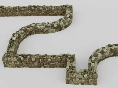 Country Style Walls Low-poly 3D model