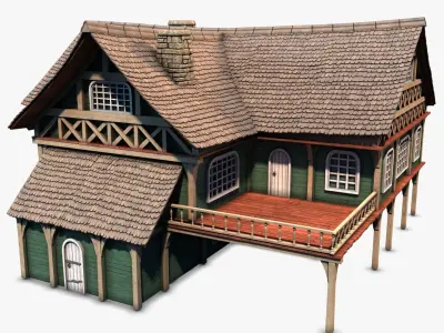 Cottage 06 Low-poly 3D model