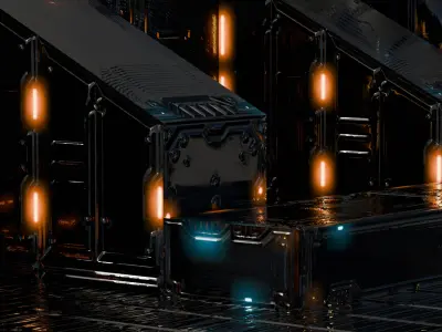 SCIFI building BUNDLE 4K TEXTURE Low-poly 3D model
