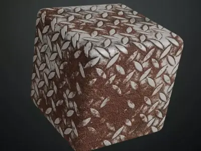 Rusty Metal Tread Plate Industrial PBR Seamless Texture