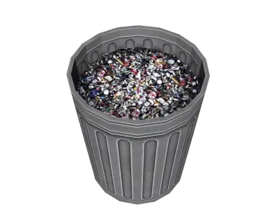 Small Garbage Container Low-poly 3D model