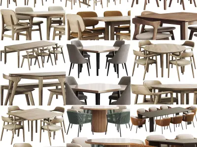 Colection Table and Chair 3D model