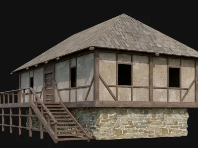 Medieval Houses 5-8 PBR 4K 3D model