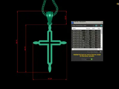 Cross Light Gold 4CP050 3DM STL 3D print model