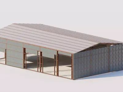 Warehouse-Warehouse Building 3D model 7