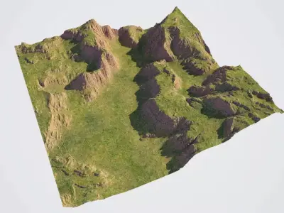 Detailed Canyon Model - Grass 3D model